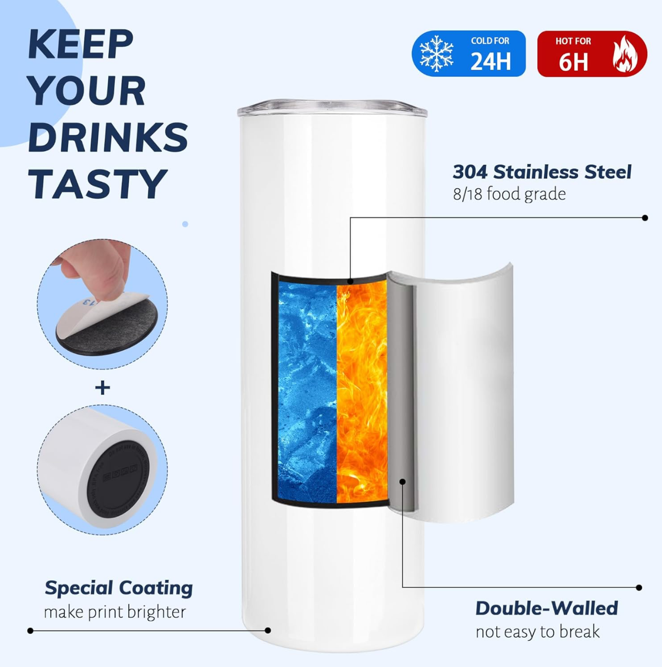 Custom Tumbler with clear tape a straw (20oz)